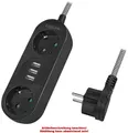 Produktbild: LogiLink Steckdosenleiste, 2-fach + 3x USB, schwarz
