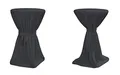 Produktbild: TexDeko® Stehtischhussen Premium mit Schleifenband Blickdicht für Bistrotische Bartische Tisch-Überzug Anthrazit Ø 80cm Oeko-TEX Zertifikat