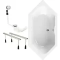 Produktbild: Calmwaters® Sechseck Badewanne Komplettset 190x90 Cm, Made In Eu, Mit Wannenfüßen & Ablaufgarnitur, Acrylwanne Exclusive, Duowanne Für 2, Set Badewanne Komplett, 6 Eck Wanne 190 X 90, Weiß