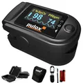 Produktbild: Pulsoximeter Pulox PO-200A mit Alarm, Pulston und Zubehör-Set zur Messung von SpO2, Puls und PI - Schwarz