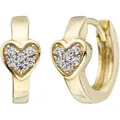 Produktbild: Paar Creolen JOBO, gelb (gelbgold 375), Ohrringe, Damen, 11,5mm, Gelbgold 375, Herz 375 Gold mit Zirkonia