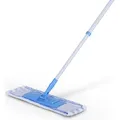 Produktbild: Bodenwischer Set mit Mikrofaser Bezug - Wischmopp mit Fußklick 360 Grad Gelenk für alle Ecken - Komfort Bodenreiniger Flachmopp Wischmopp