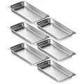 Produktbild: VEVOR 6er-Pack Hotelpfannen, Dampfpfanne in voller Größe mit Anti-Stau-Funktion, 0,8 mm dicke Edelstahl-Dampftischpfanne für Restaurants, 2,5 Zoll tiefe kommerzielle Tischpfanne, Catering-Aufbewahrungspfanne für Lebensmittel, für Industrie und Wissenschaft