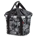 Produktbild: KlickFix Unisex Fahrrad-klappkorb Reisenthel Bikebasket Lenkerkorb, Fleur Schwarz, 26 x 35 28 cm EU