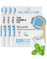 Produktbild: The Humble Co. Pflanzliche Zahnseidesticks | Frische Minze | Umweltfreundlich, Vegan, Zuckerfrei, von Zahnärzten empfohlen - Entfernt Plaque und Verleiht ein Frisches Gefühl (4 x 50p)