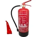 Produktbild: 6kg ABC Pulverlöscher, Pulverfeuerlöscher, Feuerlöscher inkl. Wandhalterung und Prüfschild