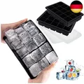 Produktbild: LessMo 15-Fach Eiswürfelform, 2er Pack große Silikon Eiswürfelbehälter mit Dec