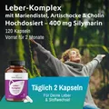 Produktbild: Rhein Nutrition Mariendistel Kapseln hochdosiert – Leber Komplex mit Cholin V...