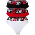 Produktbild: DIESEL Damen String, 3er Pack - UFST-STARS-THREEPACK, Tanga, Slip, Cotton Stretch Schwarz/Weiß/Rot L