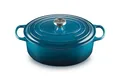 Produktbild: Le Creuset Signature Gusseisen-Bräter mit Deckel, Ø 31 cm, Oval, Für alle Herdarten und Induktion geeignet, Volumen: 6,3 l, 5,705 kg, Deep Teal, 21178316422430