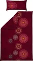 Produktbild: Erwin Müller Bettwäsche, Bettgarnitur Flanell - Mandala - mollig warm, temperaturregulierend, mit praktischem Reißverschluss - Bordeaux Größe 40x80 cm / 155x200 cm