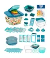 Produktbild: Genius Nicer Dicer Chef Professional Deluxe Gemüseschneider manuell 39-tlg Gemüsehobel mit 5.2L Behälter und 2.8L Glassschüssel Deckel Spiralschneider