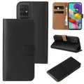 Produktbild: LBH Handyhülle für Samsung Galaxy A51 mit Karten- und Geldfach Smartphone Hülle mit Standfunktion Flip Case Wallet Schutzhülle Magnetverschluss Schwarz