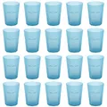 Produktbild: Engelland - 20 x Plastikbecher, Trinkbecher, Hell-Blau, Frostoptik, 400 ml, Eichstrich, bruchfest, stapelbar, Mehrweg, Kunststoff, wiederverwendbar, Party-Becher, Trink-Glas