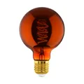 Produktbild: EGLO E27 Lampe dimmbar, Spiral LED Glühbirne Globe, Vintage Deko Leuchtmittel Kupfer im Retro-Design, 4 Watt, 30 Lumen, warmweiß, 2000k, Edison Birne G95, Ø 9,5 cm