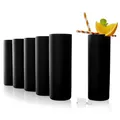 Produktbild: Stölzle Lausitz Longdrinkgläser schwarz New York Bar 6er-Set 320 ml – Stilvolle Trinkgläser ideal für Cocktails, Wasser & Säfte – Hochwertige Wassergläser aus Kristallglas – Spülmaschinen- & stoßfest