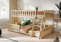Produktbild: Kids Collective Etagenbett Hochbett Kinderbett 90x200/120x200 cm Rausfallschutz & Lattenrost, Mit Leiter, massives Kiefernholz, Natur