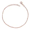 Produktbild: MATERIA Damen Armband Kette Rosegold 1mm Kugel Armkette 925 Silber 17-20cm