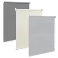 Produktbild: WOLTU Außenrollo Senkrechtmarkise, Wetterfeste Outdoorrollo Senkrechtmarkise mit UV-Schutz & Thermofunktion, Vertikal Sichtschutzrollo für Balkon, Terrasse oder Fenster, Grau 100x140 cm