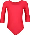 Produktbild: Aquarti Mädchen Ballett Trikot 3/4 Arm Gymnastik Ballettanzug, Farbe: Rot, Größe: 116