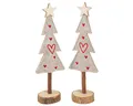 Produktbild: Viana Weihnachtsmann Tannenbaum aus Filz Deko Herzen Grau Rot 28cm Set 4 -, 4 Stück
