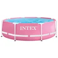 Produktbild: Intex 28290NP – Aufstellpool Metal Frame Rund, 2483 L, Stahl und PVC, Rosa, 244x76 cm