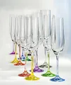 Produktbild: Bohemia Kristall Sektglas, Sektkelch 190 ml Champagnerglas Rainbow farbig sortiert 6-er Set