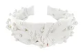 Produktbild: axy Haarreif mit Perlen und Knoten-Satin bezogen-Vintage-Wunderschön Stirnband Haarschmuck Damen Haarreifen HR35AP (Weiss)