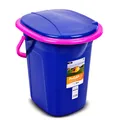 Produktbild: Camping Eimer Toilette Kunststoff Reise WC Toilette 19 Liter Dunkelblau-Rosa