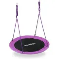 Produktbild: Relaxdays - Nestschaukel, Outdoor Schaukel für Kinder & Erwachsene, ø 110 cm, bis 100 kg, rund, Tellerschaukel, lila