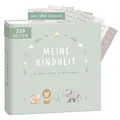 Produktbild: mintkind® Erinnerungsalbum Kindheit Salbei, Babybuch mit Sticker Set, Geschenk zur Geburt, Fotoalbum Kinder, Tagebuch zum Eintragen, Erinnerungsbuch 0–10 Jahre, Hardcover Album