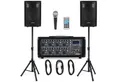 Produktbild: McGrey BP-215 Bandpack PA-Anlage Lautsprechersystem (Bluetooth, 150 W, inkl. 4-Kanal Powermixer - USB/SD-Slot - Mikrofon, Kabel & Stative)