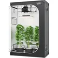 Produktbild: VEVOR Growbox 122 x 61 x 183 cm Gewächshaus aus 22 mm Stahl-Rahmen und 2000D Oxford-Gewebe Growtent 60 kg Tragfähigkeit Growschrank Geeignet für... - Schwarz/Grau
