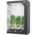 Produktbild: VEVOR Growbox 122 x 61 x 183 cm Gewächshaus aus 22 mm Stahl-Rahmen und 2000D Oxford-Gewebe Growtent 60 kg Tragfähigkeit Growschrank Geeignet für 150 W Wachstumslicht Indoor Zuchtzelt
