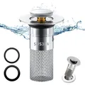 Produktbild: Pop Up Abflusssieb Edelstahl Kupfer 34-40mm Wasserstopf Waschbecken Badezimme...