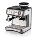 Produktbild: Ariete 1313, Kaffeemaschine mit Manometer, Integrierte Kaffeemühle, Kompatibel mit Kaffeepulver und ESE-Pads, 15 Bar Maximum, 1 oder 2 Tassen-Filter, Cappuccino-Düse, 1600W, Silber