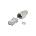 Produktbild: Wentronic goobay - Modularstecker RJ45 - geschirmt - mit Knickschutz - Grau