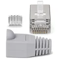 Produktbild: CAT6e RJ45 Stecker geschirmt Modular Crimp Patchkabel Netzwerk 8P8C Tülle grau