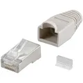 Produktbild: 10x Netzwerk-Stecker Cat.5e 100 MHz RJ45 8-polig Schirm+Tülle anpressbar grau
