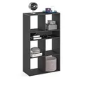 Produktbild: KOMTO Regal Schwarz - Bücherregal Standregal Würfelregal Büroregal 65,8 х 30,7 х 112,5 cm Bücherschrank RIM6 für Kinderzimmer Regal Wohnzimmer
