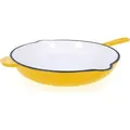 Produktbild: Echtwerk Bratpfanne Gusseisen Emaille-Beschichtung Gusseisenpfanne mit zwei Griffen Creme, Ø 26,5 cm,, Farbe:Gelb - Gelb