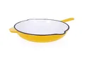 Produktbild: Echtwerk Bratpfanne aus Gusseisen mit Emaille-Beschichtung, Gusseisenpfanne, Ofenpfanne mit zwei Griffen und Ausgießer, Für Backöfen, Grill, BBQ und Induktion geeignet, Ø 26,5 cm, Gelb