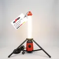 Produktbild: Grafner Baustrahler Steckdose und Stativ, 360° 60W, Höhe: 107 cm, IP44, 6500K Tageslichtweiß, Arbeitsleuchte Baustellenstrahler Arbeitslampe Turm