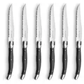 Produktbild: Lou Laguiole Steakmesser LAGUIOLE / TRADITION (6 Stück), anthrazit, hochglanzpoliert grau