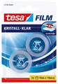 Produktbild: tesa tesafilm kristall-klar - Hochtransparentes, alterungsbeständiges Klebeband mit starker Haftung - 10 m x 19 mm - 2er Pack