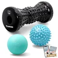 Produktbild: Tumaz Fußmassageroller & Fußroller 3-in-1-Set mit Igelball, Lacrosseball, Massageroller - Ergonomisches Design zur Linderung von Plantarfasziitis, Tiefen und Oberflächlichen Muskelschmerzen