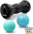 Produktbild: Tumaz Fußmassageroller & Fußroller 3-in-1-Set: Igelball, Lacrosseball, Roller