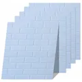 Produktbild: Euro Tische 5x Wandpaneele in 3D-Ziegelsteinoptik 77x70x0,5 cm selbstklebend - hellblau