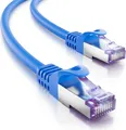 Produktbild: deleyCON 15m CAT7 Netzwerkkabel - 10 Gigabit - RJ45 Patchkabel Ethernet Kabel (Kupfer, SFTP PiMF Schirmung) - für Highspeed LAN DSL Switch Modem Router Patchpanel CAT7 CAT6 CAT5 - Blau