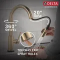 Produktbild: Delta Faucet Trinsic Gold Küchenarmatur, Küchenarmatur mit ausklappbarer Brause,